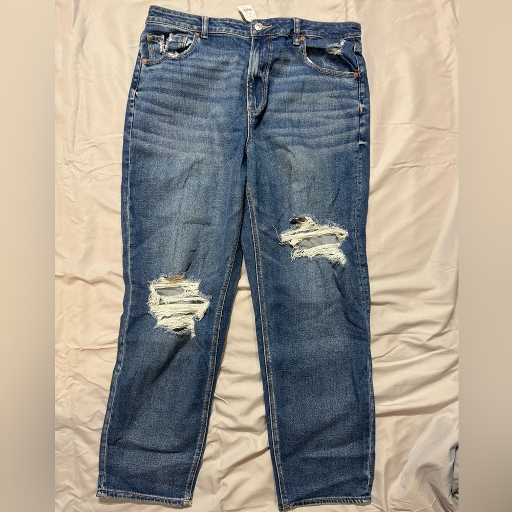 Distressed Blue Jeans